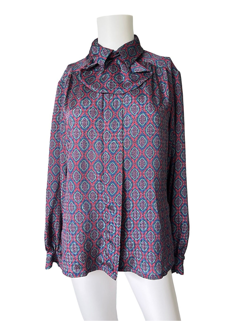 Vintage Blouse Country Sophisticates by Pendleton Removable Cravat Size 12